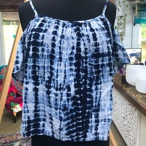 Love Fire blue tie dye blouse L